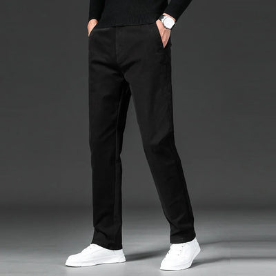 COTTON-STRETCH STRAIGHT TROUSERS