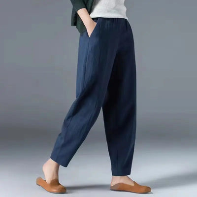 HIGH-WAIST ANKLE-LENGTH HAREM PANTS