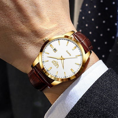 LIGE MOONPHASE LEATHER DRESS WATCH