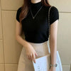 HALF-HIGH NECK SLIM BLOUSE