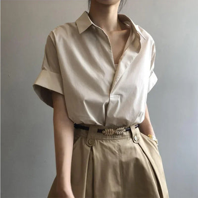 RELAXED SHORT-SLEEVE BUTTON SHIRT