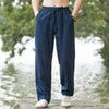 COTTON-LINEN STRAIGHT TROUSERS