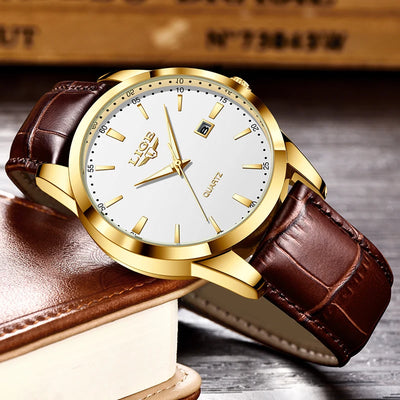 LIGE MOONPHASE LEATHER DRESS WATCH
