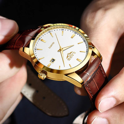 LIGE MOONPHASE LEATHER DRESS WATCH