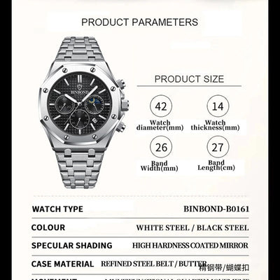 BINBOND LUXURY CHRONOGRAPH WATCH