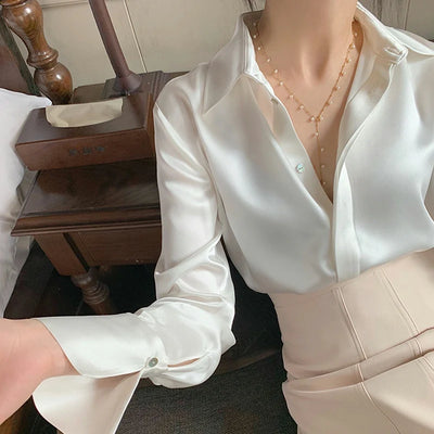 FLARE SLEEVE CHIFFON SHIRT