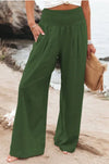 HIGH-WAIST WIDE-LEG SUMMER TROUSERS