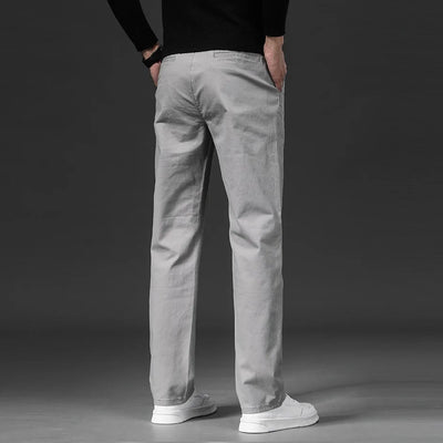 COTTON-STRETCH STRAIGHT TROUSERS