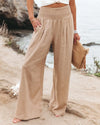 HIGH-WAIST WIDE-LEG SUMMER TROUSERS