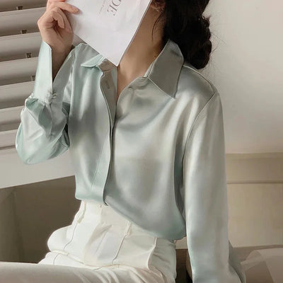 FLARE SLEEVE CHIFFON SHIRT