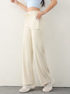 KNITTED WIDE-LEG ANKLE TROUSERS