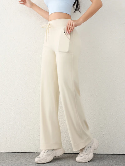 KNITTED WIDE-LEG ANKLE TROUSERS
