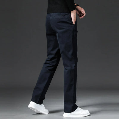 COTTON-STRETCH STRAIGHT TROUSERS