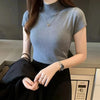 HALF-HIGH NECK SLIM BLOUSE