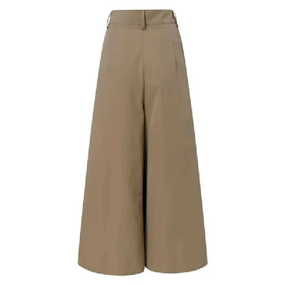 HIGH-WAIST WIDE-LEG COTTON TROUSERS