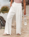 HIGH-WAIST WIDE-LEG SUMMER TROUSERS