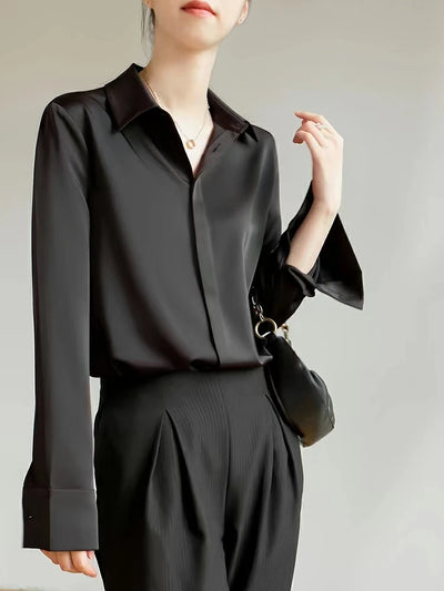 FLARE SLEEVE CHIFFON SHIRT